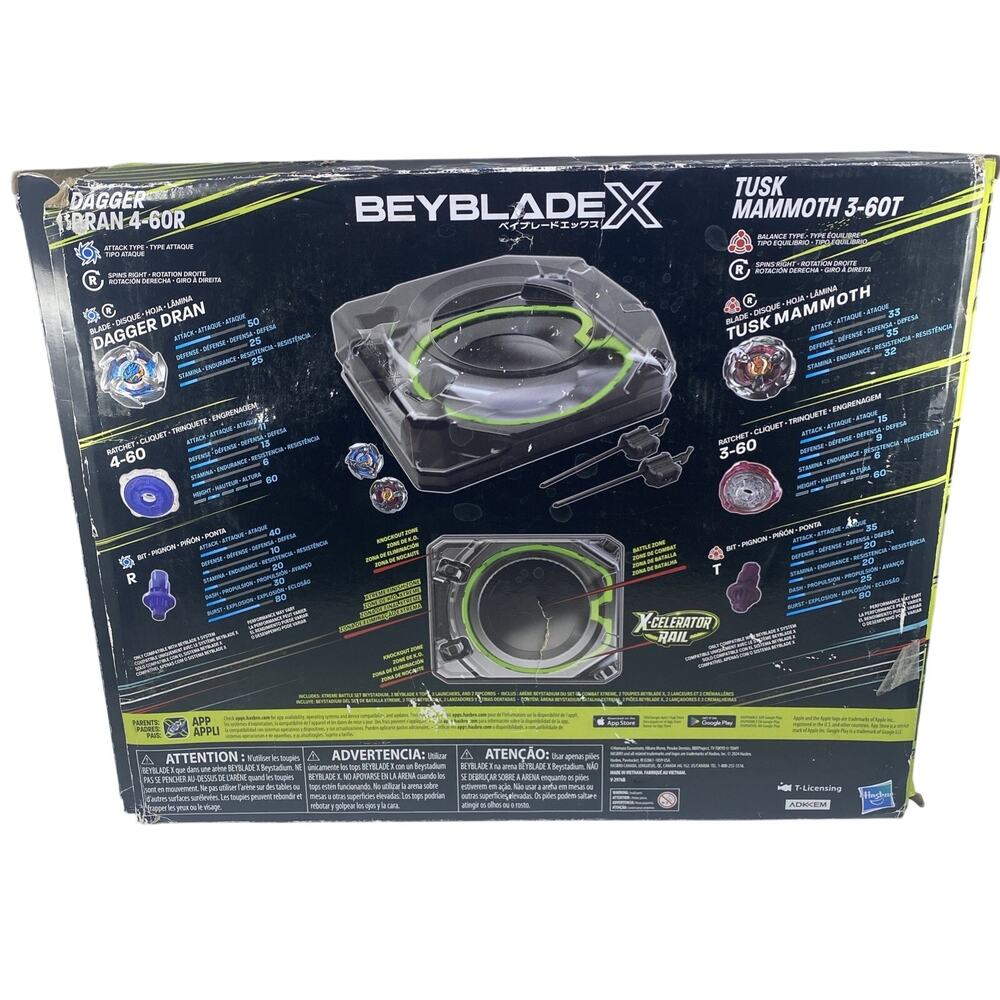 Hasbro Beyblade X Xtreme Battle Set X-Celerator Rail CIB + Rhino Horn Dagger - Picture 12 of 14